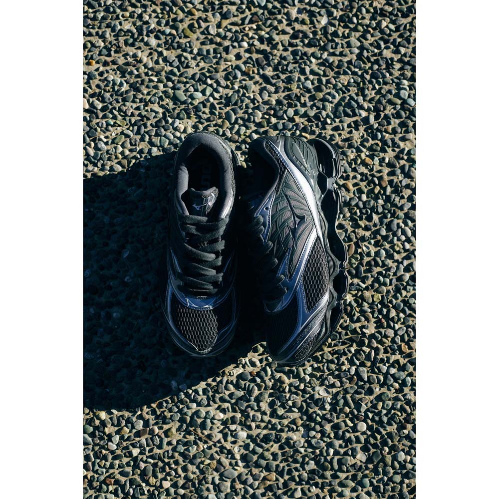 ミズノ MIZUNO WAVE PROPHECY LS ブラック×ブラック×メタリックグレー メンズ レディース スニーカー D1GA251103