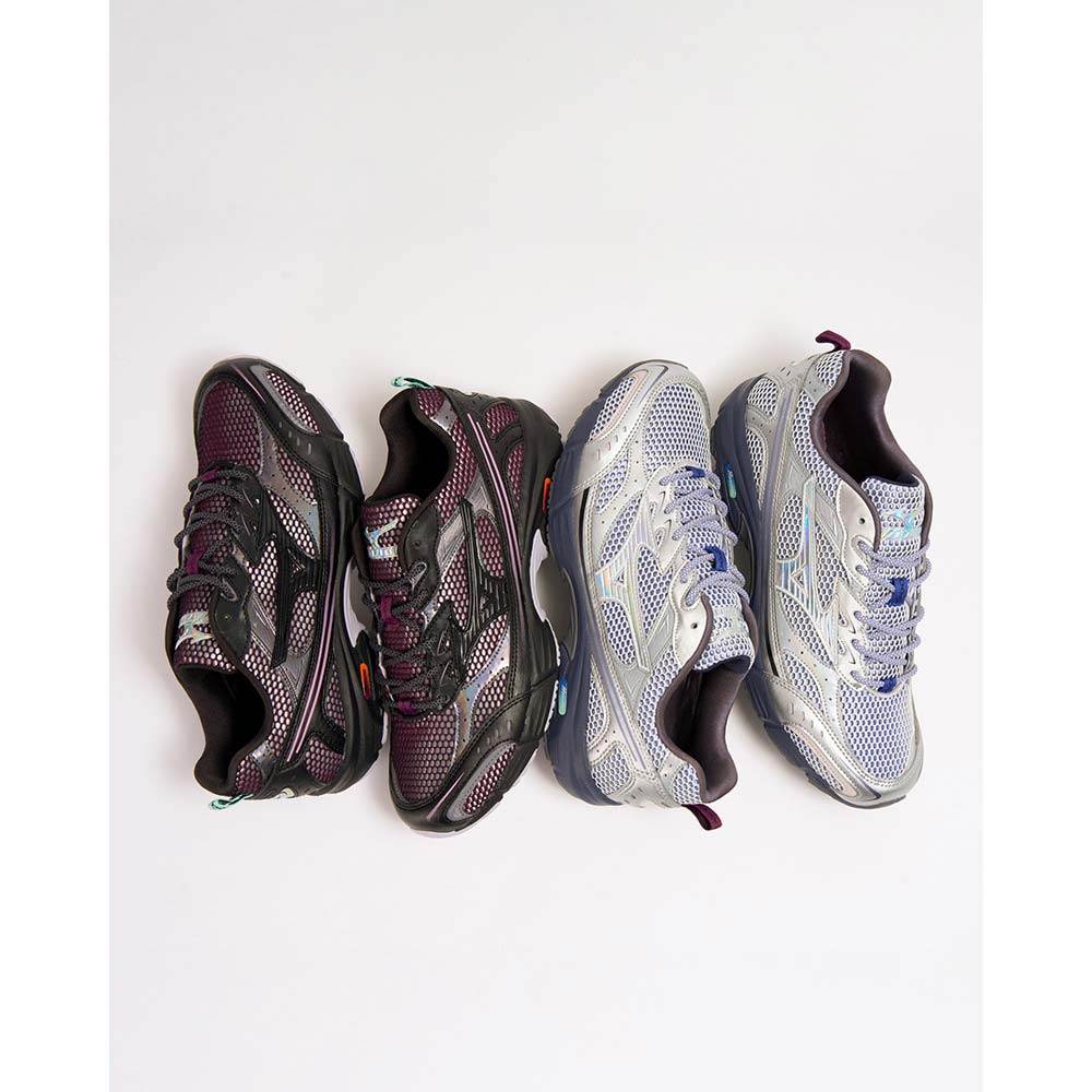 ミズノ MIZUNO MXR ホワイト×シルバー×パープル メンズ スニーカー SPACE PACK D1GA255301