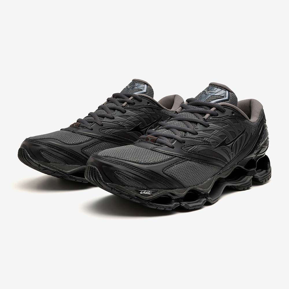 ミズノ MIZUNO WAVE PROPHECY LS グレー×ブラック×ダークグレー メンズ スニーカー D1GA333705