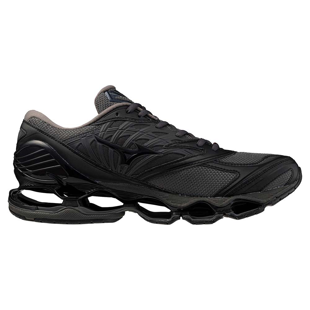 ミズノ MIZUNO WAVE PROPHECY LS グレー×ブラック×ダークグレー メンズ スニーカー D1GA333705