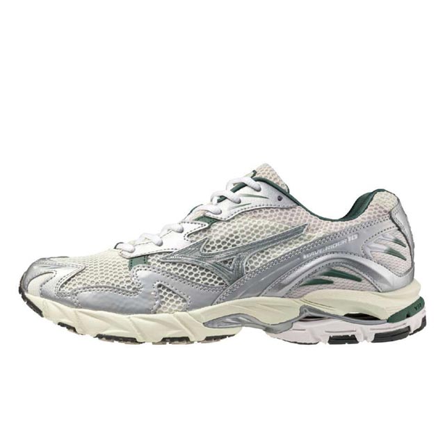ミズノ MIZUNO WAVE RIDER 10 オフホワイト×グリーン×ライトベージュ メンズ レディース スニーカー D1GA243107