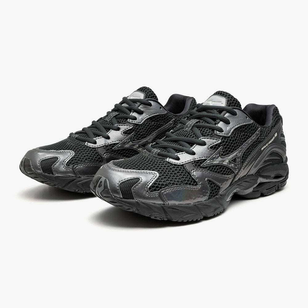 ミズノ MIZUNO WAVE RIDER 10 ブラック×ブラック×メタリックグレー メンズ スニーカー D1GA243108