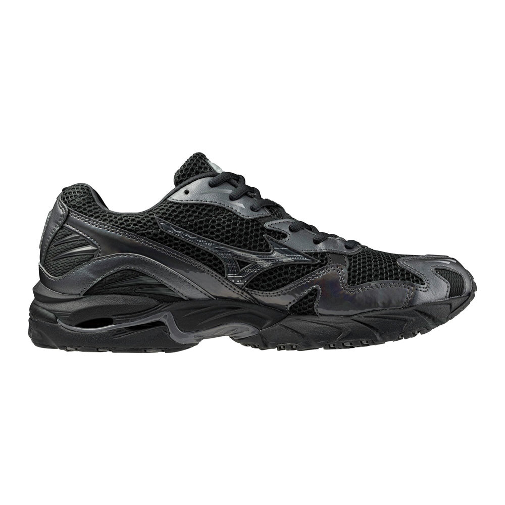 ミズノ MIZUNO WAVE RIDER 10 ブラック×ブラック×メタリックグレー メンズ スニーカー D1GA243108