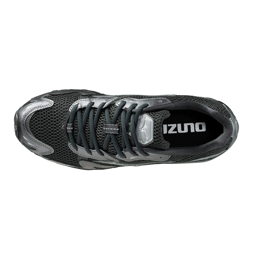ミズノ MIZUNO WAVE RIDER 10 ブラック×ブラック×メタリックグレー メンズ スニーカー D1GA243108