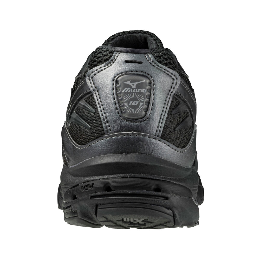 ミズノ MIZUNO WAVE RIDER 10 ブラック×ブラック×メタリックグレー メンズ スニーカー D1GA243108