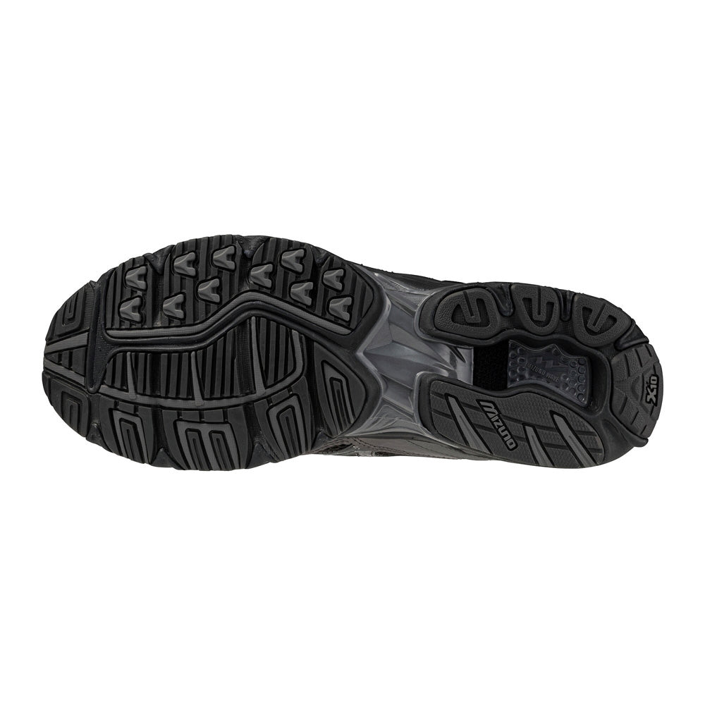 ミズノ MIZUNO WAVE RIDER 10 ブラック×ブラック×メタリックグレー メンズ スニーカー D1GA243108