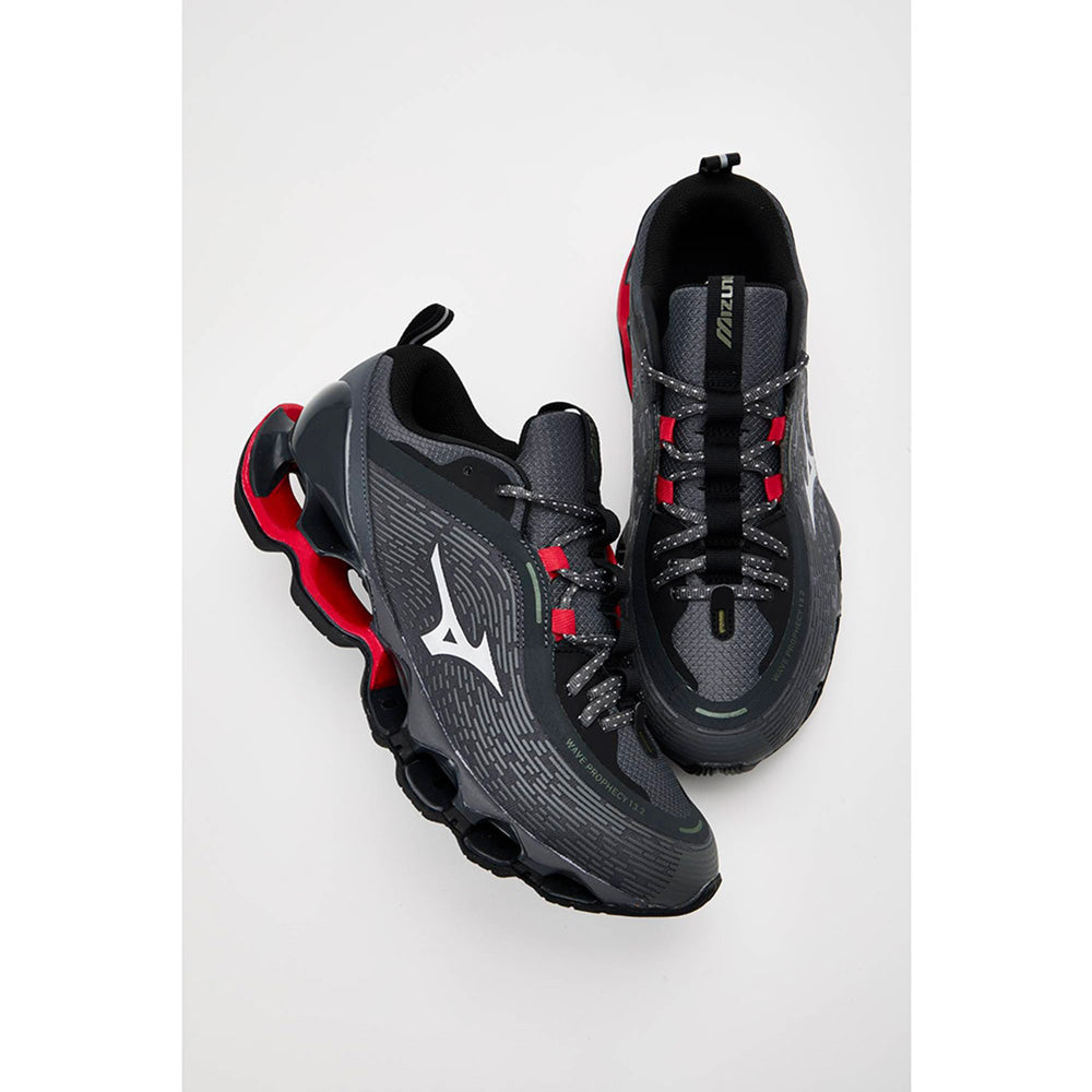 ミズノ ウエーブプロフェシー 13.2 MIZUNO WAVE PROPHECY 13.2 03:ダークグレー×シルバー×レッド メンズ スニーカー D1GA260503