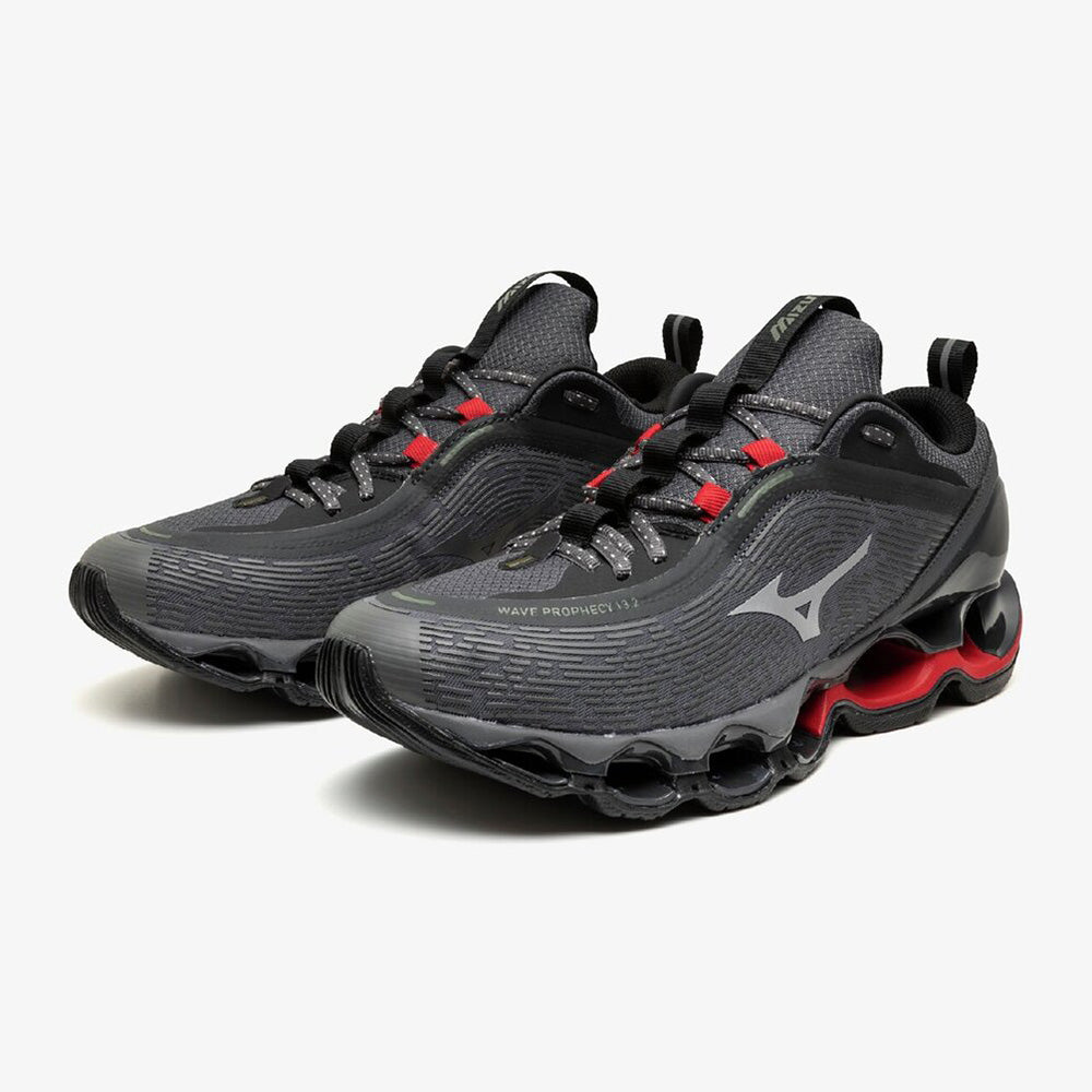 ミズノ ウエーブプロフェシー 13.2 MIZUNO WAVE PROPHECY 13.2 03:ダークグレー×シルバー×レッド メンズ スニーカー D1GA260503