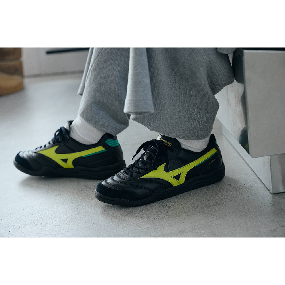 ミズノ モレリアLS MIZUNO MORELIA LS 03:ブラック×イエロー×グリーン メンズ スニーカー D1GA260A03
