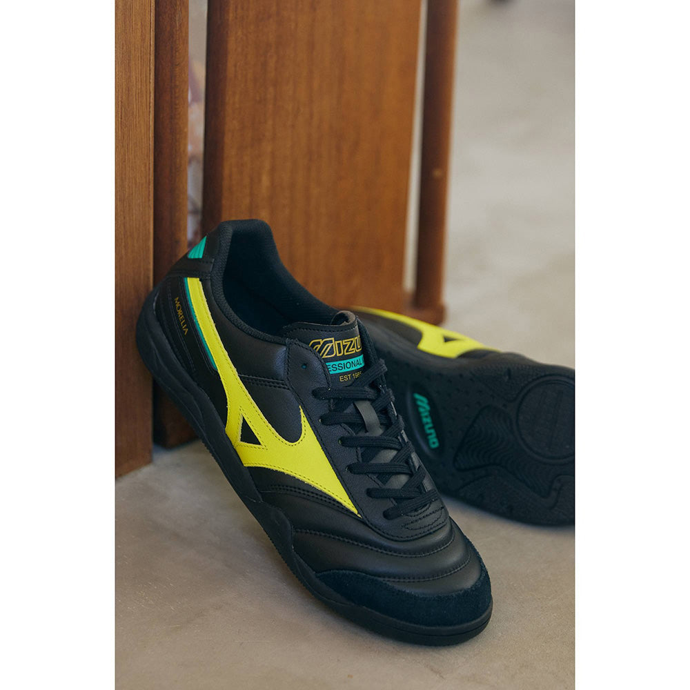 ミズノ モレリアLS MIZUNO MORELIA LS 03:ブラック×イエロー×グリーン メンズ スニーカー D1GA260A03