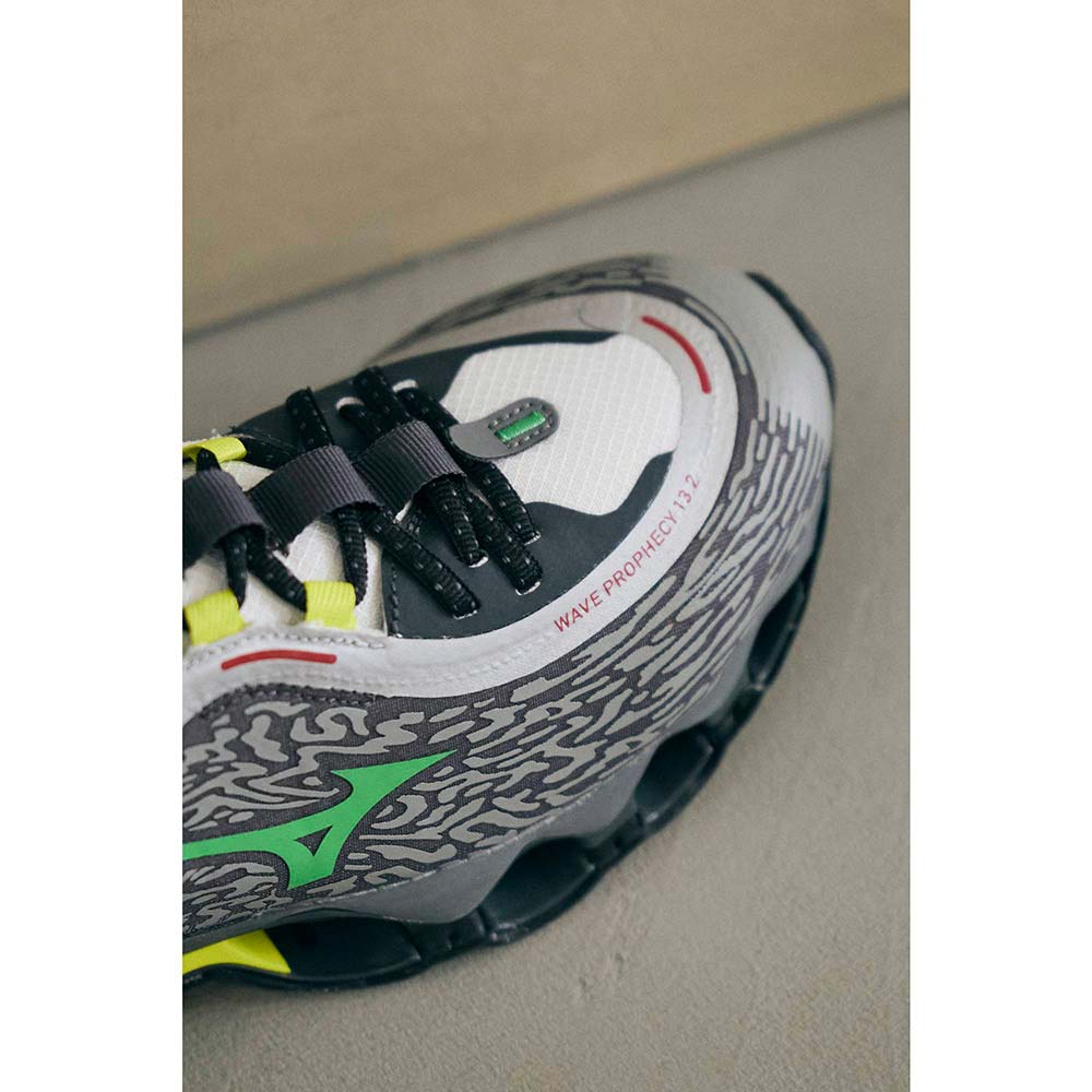 ミズノ ウェーブプロフェシー13.2 MIZUNO WAVE PROPHECY 13.2 メンズ スニーカー ライトグレー×グリーン×ライムイエロー D1GA261301