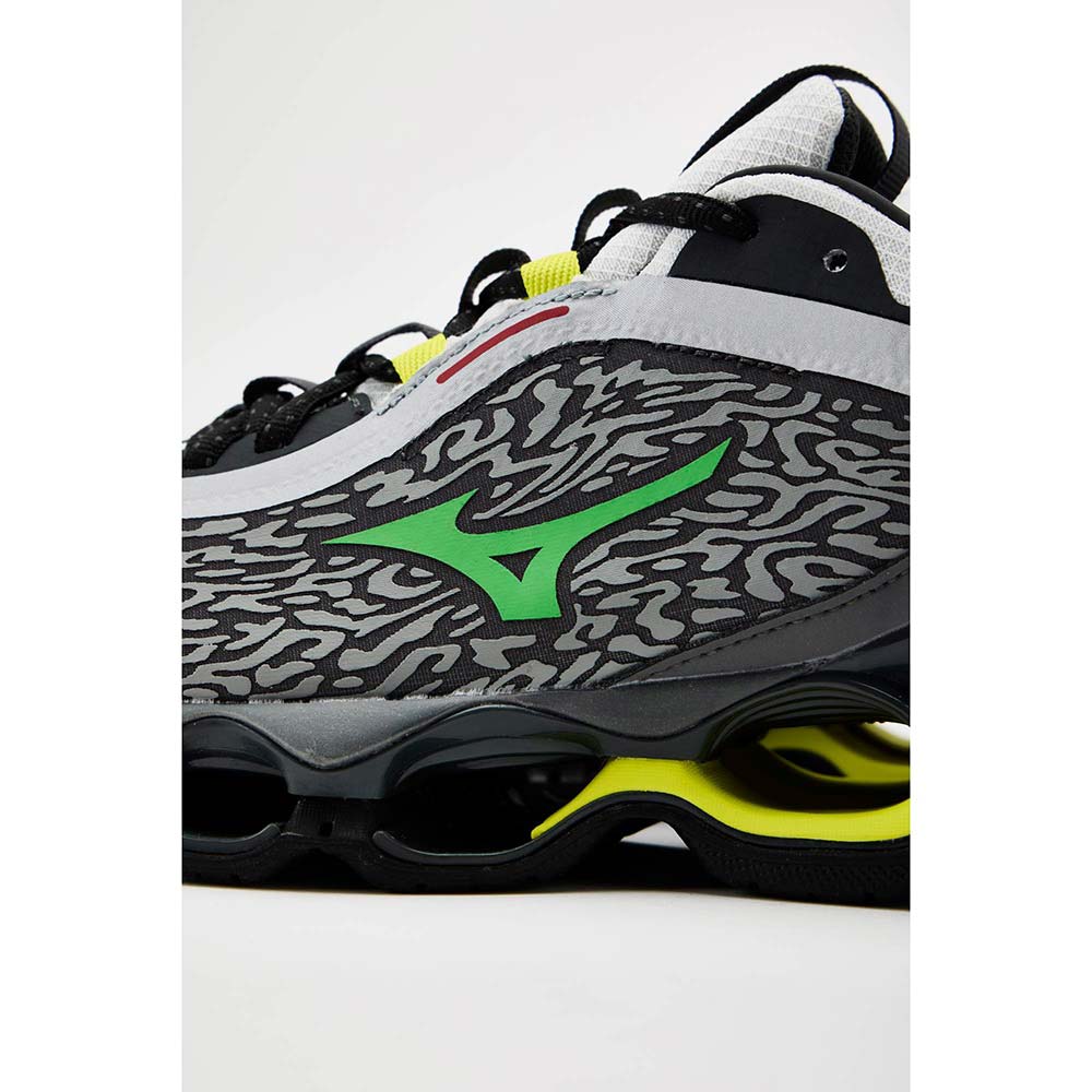 ミズノ ウェーブプロフェシー13.2 MIZUNO WAVE PROPHECY 13.2 メンズ スニーカー ライトグレー×グリーン×ライムイエロー D1GA261301