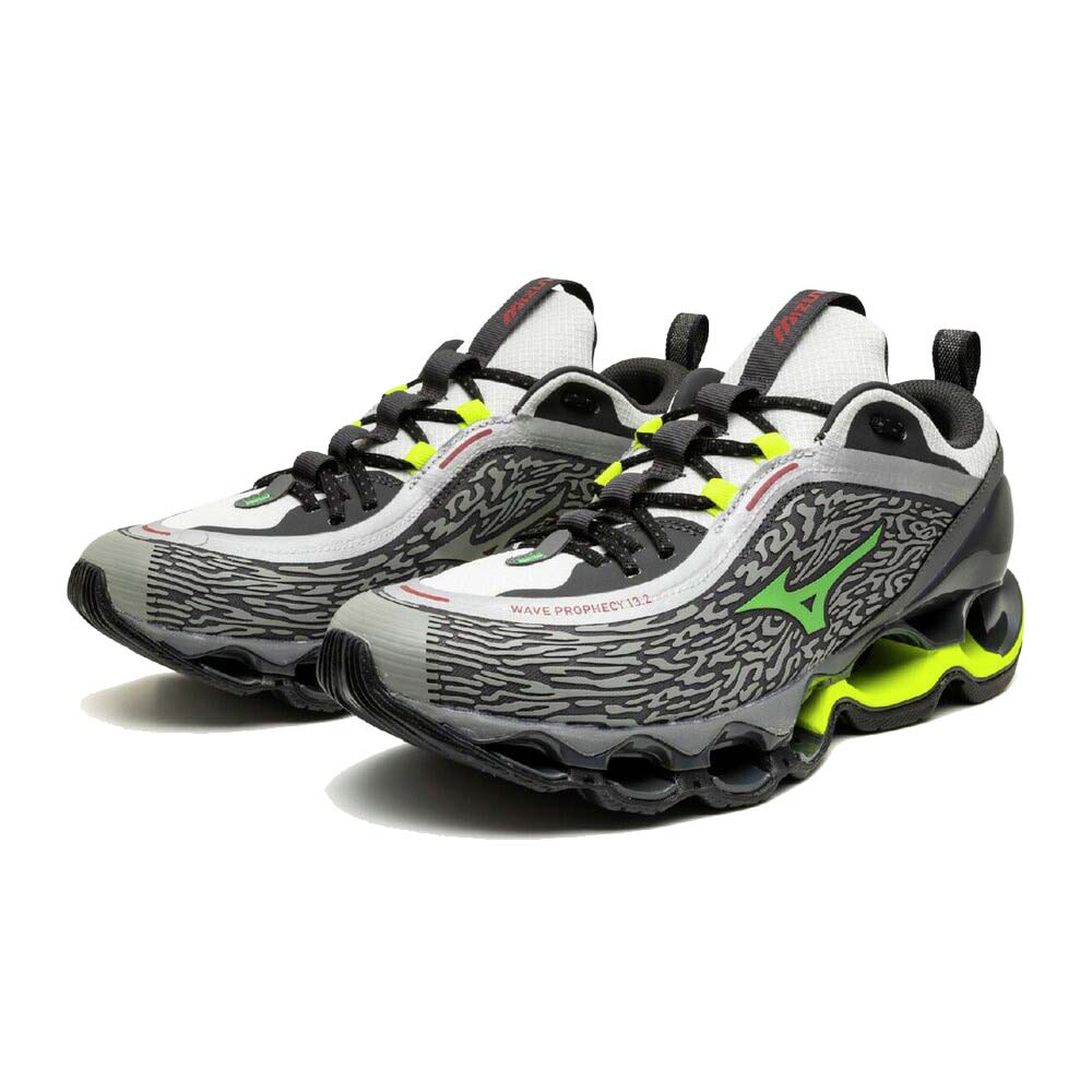 ミズノ ウェーブプロフェシー13.2 MIZUNO WAVE PROPHECY 13.2 メンズ スニーカー ライトグレー×グリーン×ライムイエロー D1GA261301