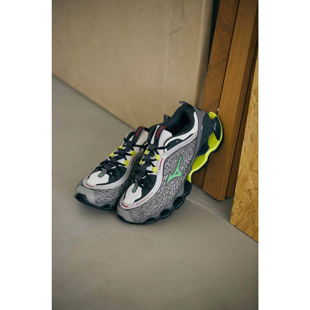ミズノ ウェーブプロフェシー13.2 MIZUNO WAVE PROPHECY 13.2 メンズ スニーカー ライトグレー×グリーン×ライムイエロー D1GA261301
