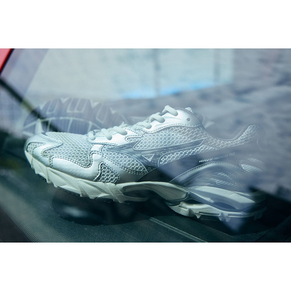 ミズノ ウエーブライダー 10 MIZUNO WAVE RIDER 10 06:ホワイト×チャコール×シルバー メンズ レディース スニーカー D1GA261D06