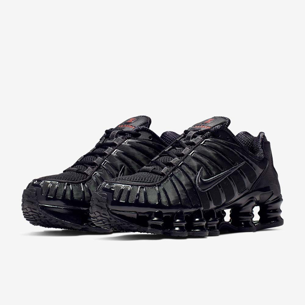 ナイキ ウィメンズ ショックス TL NIKE WMNS SHOX TL ブラック/メタリックヘマタイト/マックスオレンジ レディース スニーカー AR3566-002