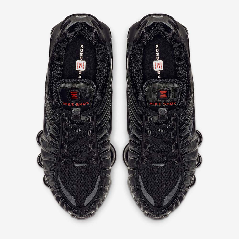 ナイキ ウィメンズ ショックス TL NIKE WMNS SHOX TL ブラック/メタリックヘマタイト/マックスオレンジ レディース スニーカー AR3566-002