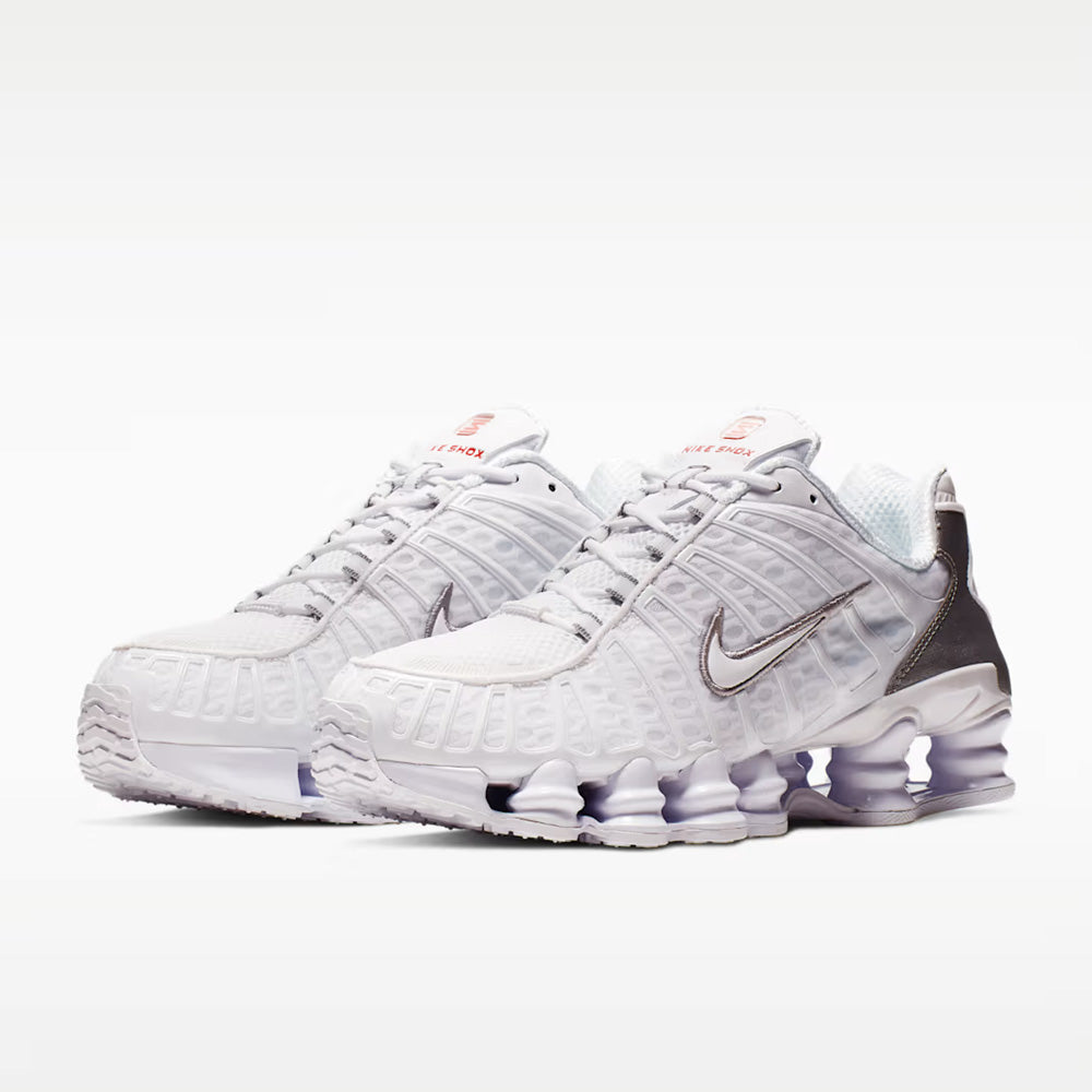 ナイキ ショックス TL NIKE SHOX TL ホワイト/メタリックシルバー/マックスオレンジ/ホワイト メンズ スニーカー AV3595-100