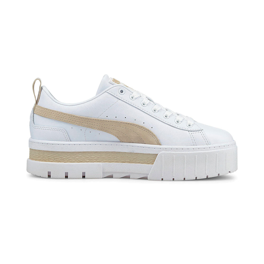 プーマ メイズ レザー ウィメンズ PUMA MAYZE LTH WNS PUMA WHITE-PEYOTE レディース スニーカー 厚底 プラットフォーム 381983-02