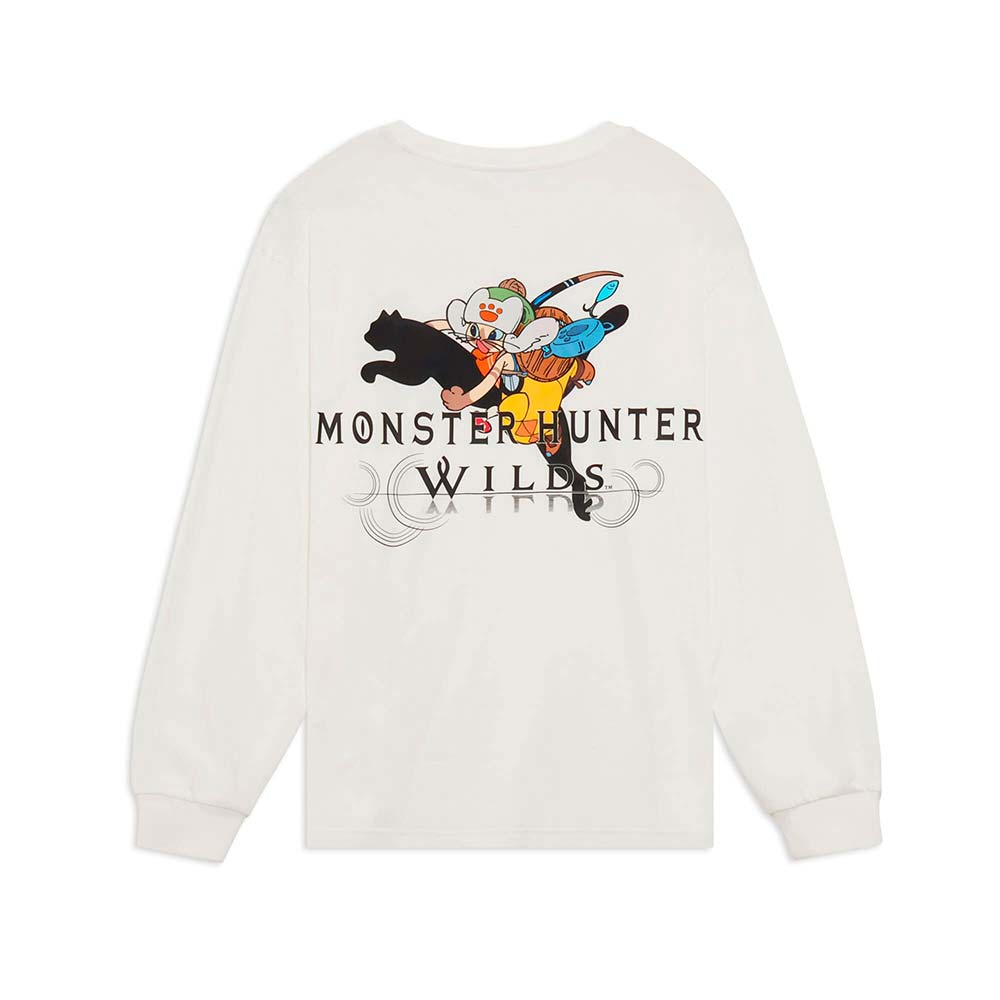 プーマ モンスターハンターワイルズ 長袖 Tシャツ PUMA MONSTER HUNTER LS TEE PUMA WHITE メンズ Tシャツ アイルー 636485-02