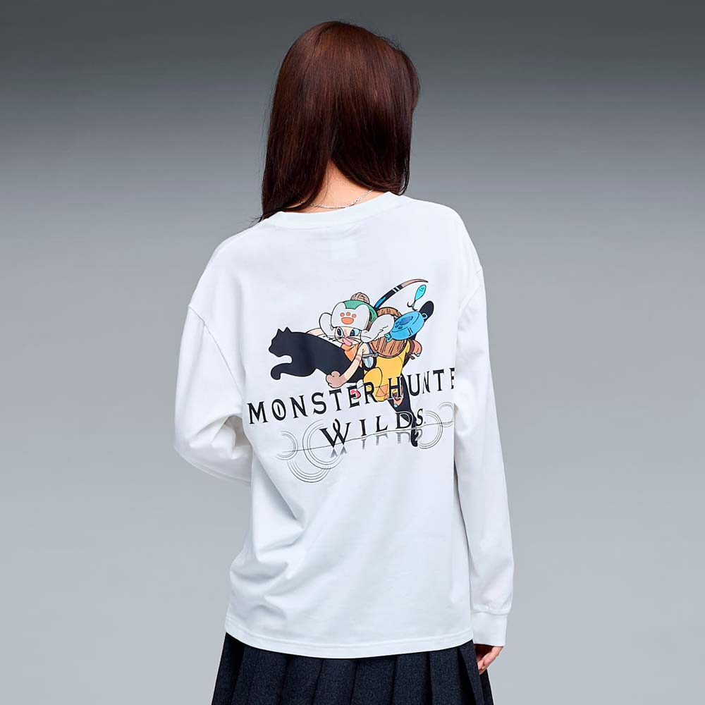 プーマ モンスターハンターワイルズ 長袖 Tシャツ PUMA MONSTER HUNTER LS TEE PUMA WHITE メンズ Tシャツ アイルー 636485-02