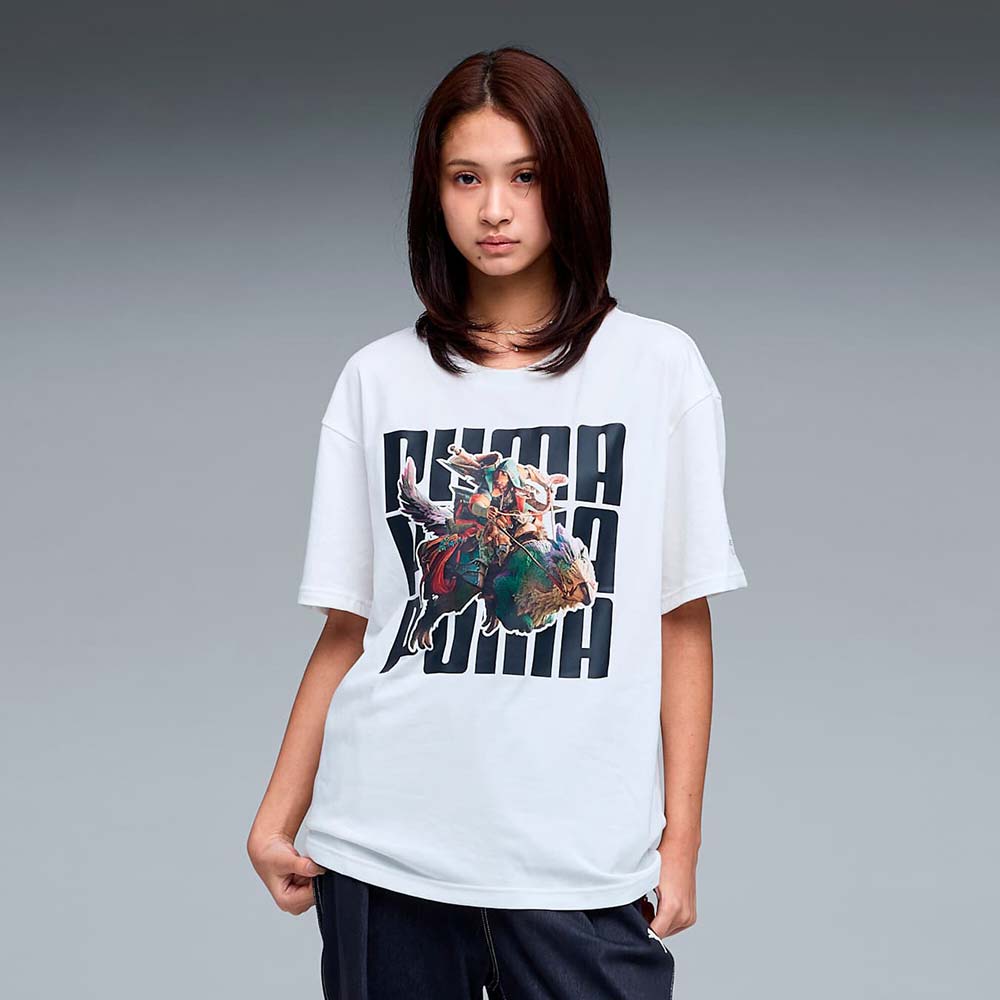 プーマ モンスターハンターワイルズ 半袖 Tシャツ PUMA MONSTER HUNTER SS TEE PUMA WHITE メンズ Tシャツ アイルー 636486-02