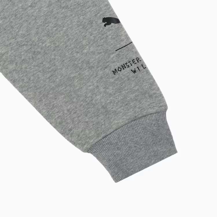プーマ モンスターハンターワイルズ フーディ フロントプリント PUMA MONSTER HUNTER SWEAT HOODIE MEDIUM GRAY HEATHER メンズ スウェット アイルー 637017-03