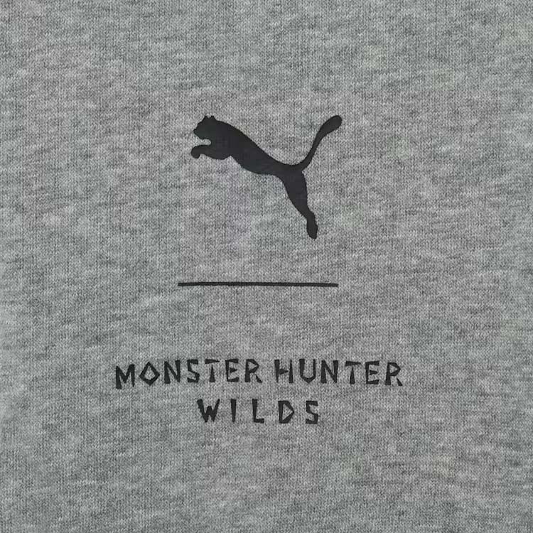 プーマ モンスターハンターワイルズ フーディ フロントプリント PUMA MONSTER HUNTER SWEAT HOODIE MEDIUM GRAY HEATHER メンズ スウェット アイルー 637017-03