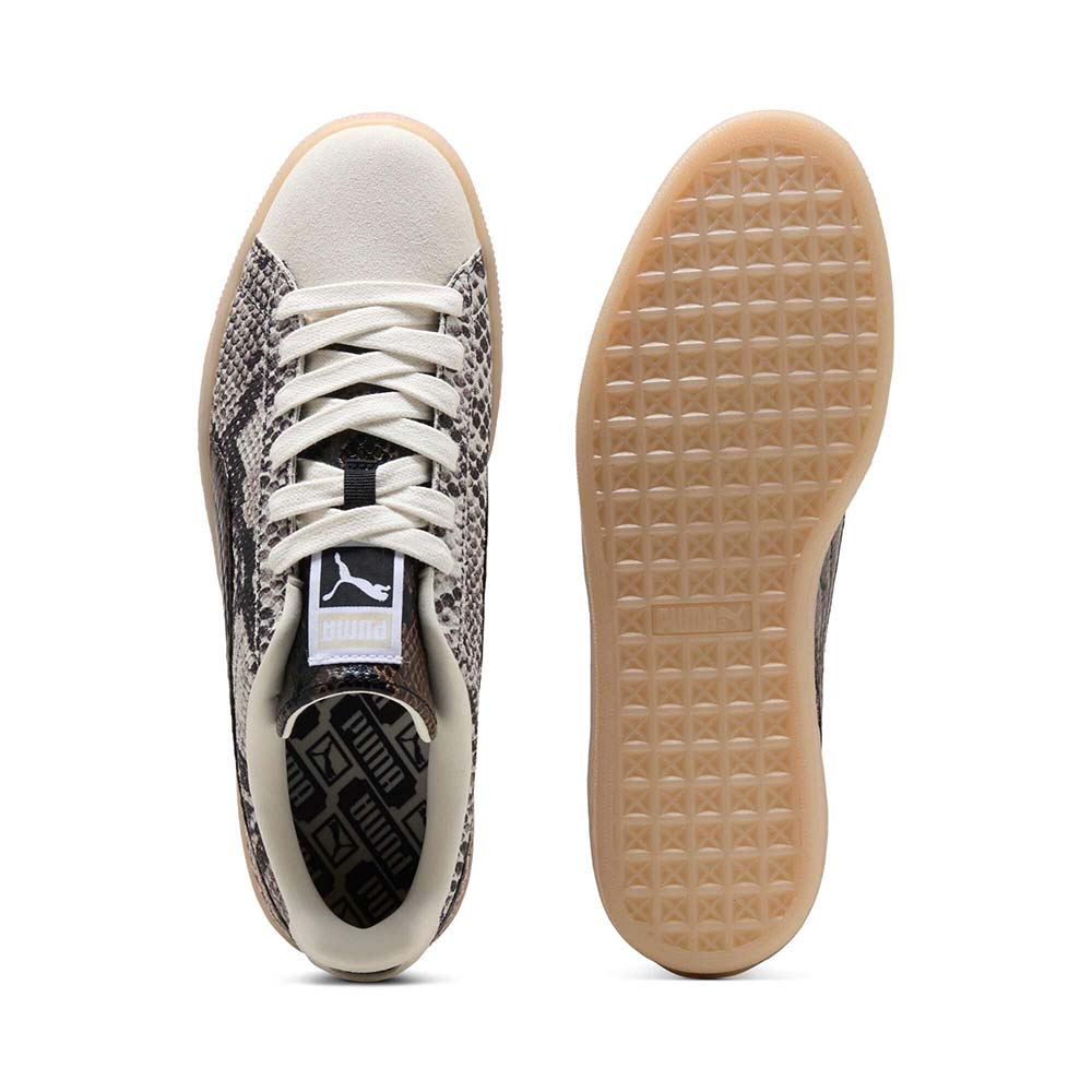プーマ ウィメンズ スウェード スネーク スニーカー PUMA SUEDE SNAKE WNS Frosted Ivory-PUMA Black メンズ スニーカー ヘビ柄 408329-01