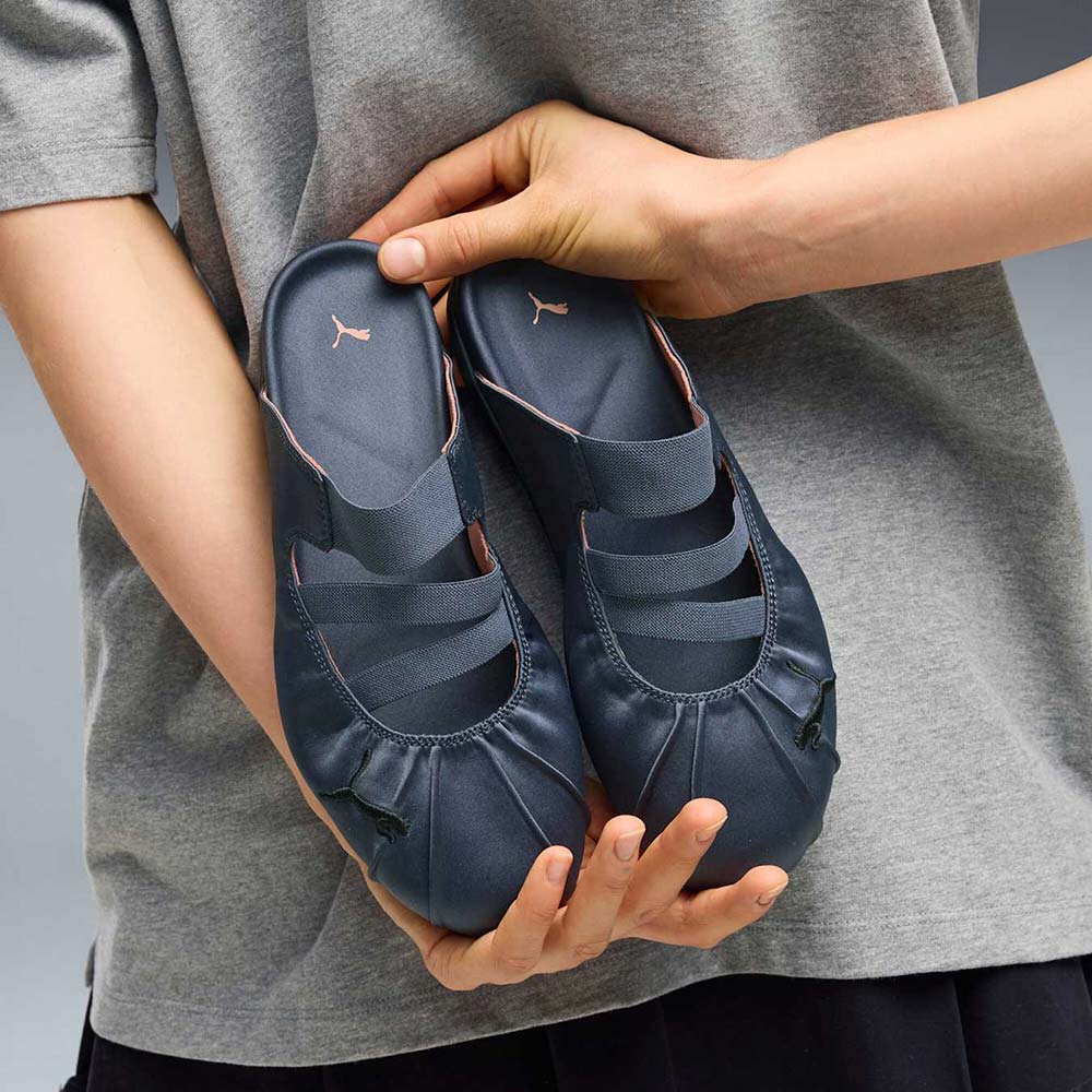 プーマ ウィメンズ スピードキャット ミュール サテン PUMA SPEEDCAT MULE SATIN WNS Blue Gray-Soft Clay レディース スニーカー 409911-01