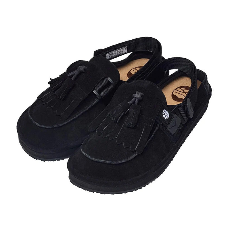 シャカ モック ミュール タッセル スエード SHAKA MOC MULE TASSEL SUEDE BLACK メンズ レディース サンダル SK-296-Black