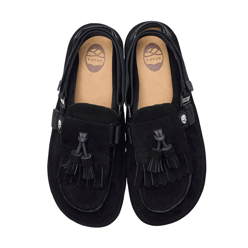 シャカ モック ミュール タッセル スエード SHAKA MOC MULE TASSEL SUEDE BLACK メンズ レディース サンダル SK-296-Black