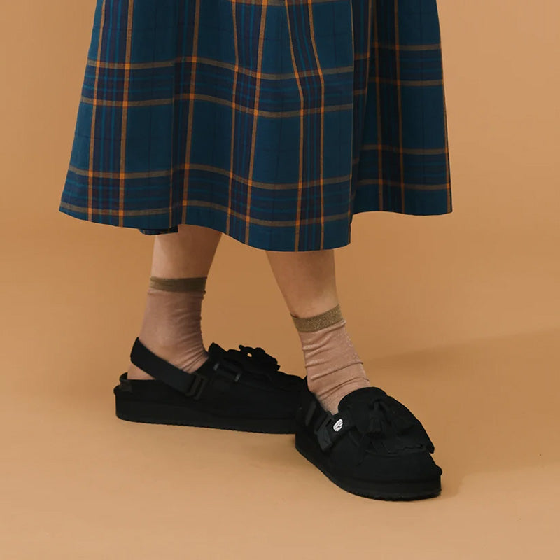 シャカ モック ミュール タッセル スエード SHAKA MOC MULE TASSEL SUEDE BLACK メンズ レディース サンダル SK-296-Black