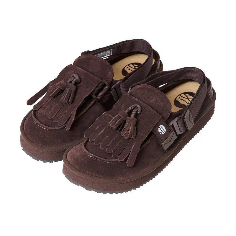シャカ モック ミュール タッセル スエード SHAKA MOC MULE TASSEL SUEDE DARK BROWN メンズ レディース サンダル SK-296-DarkBrown