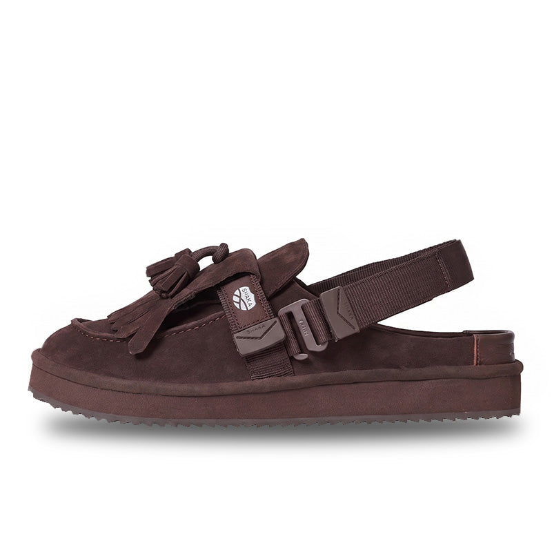 シャカ モック ミュール タッセル スエード SHAKA MOC MULE TASSEL SUEDE DARK BROWN メンズ レディース サンダル SK-296-DarkBrown