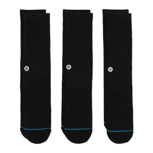 スタンス STANCE ICON 3 PACK BLACK メンズ レディース ソックス 3Pソックス 3足セット M556D18ICP-BLK 