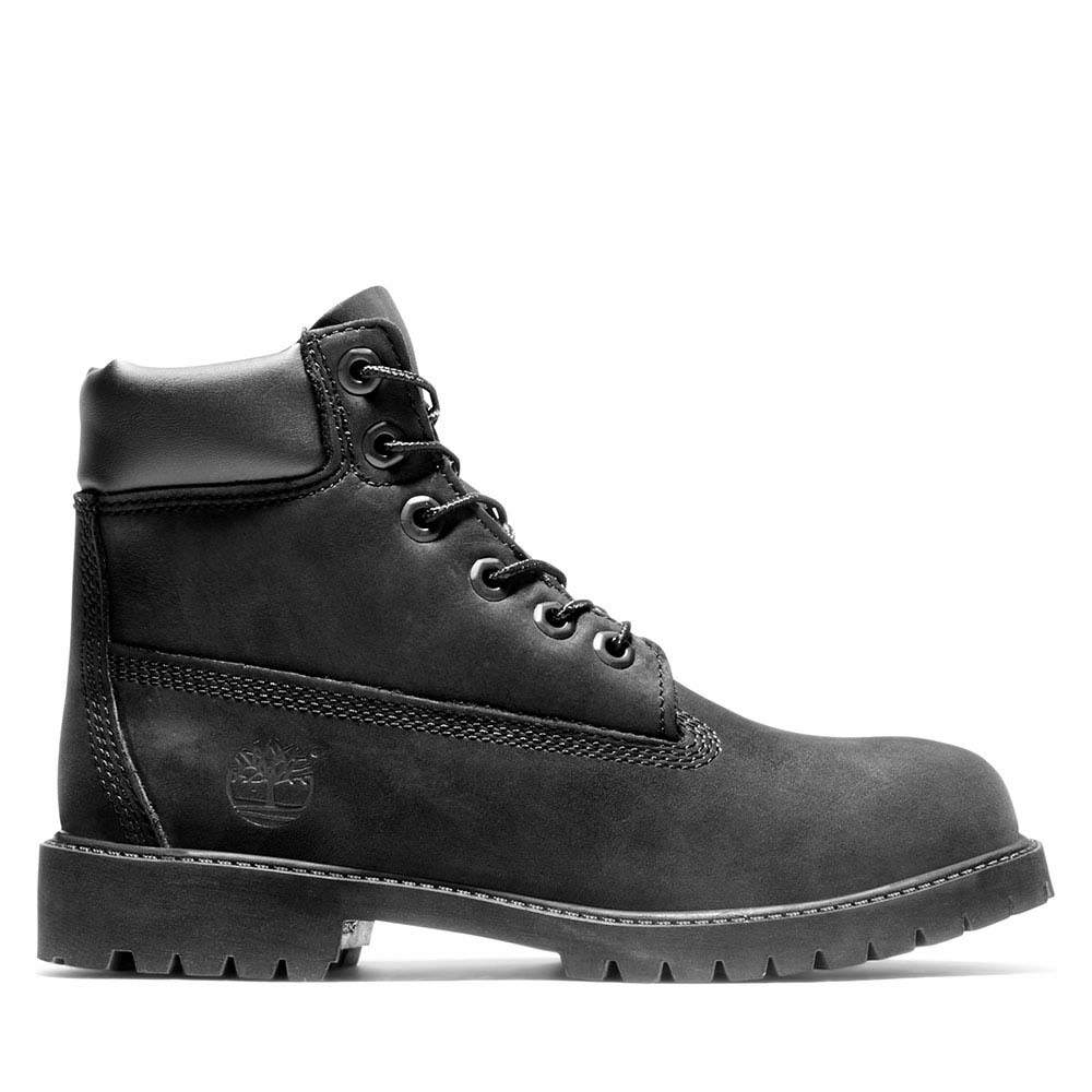 ティンバーランド ジュニア 6インチ プレミアム ウォータープルーフ ブーツ Timberland ブラック ヌバック キッズ レディース ブーツ 防水 TB012907001