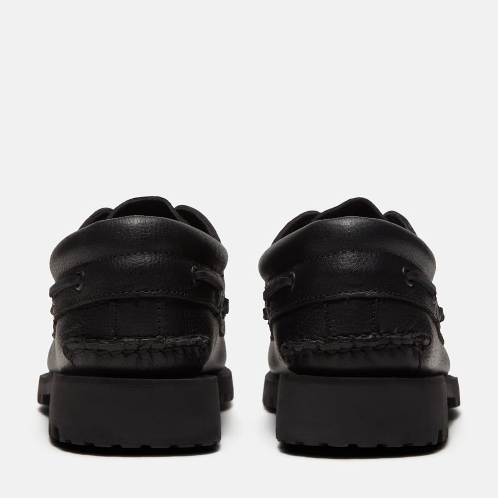 ティンバーランド スリーアイラグハンドソーン ボートシューズ Timberland 3-EYE LUG HANDSEWN BOAT SHOE オールオーバーブラック メンズ シューズ TB0A2PDQANI