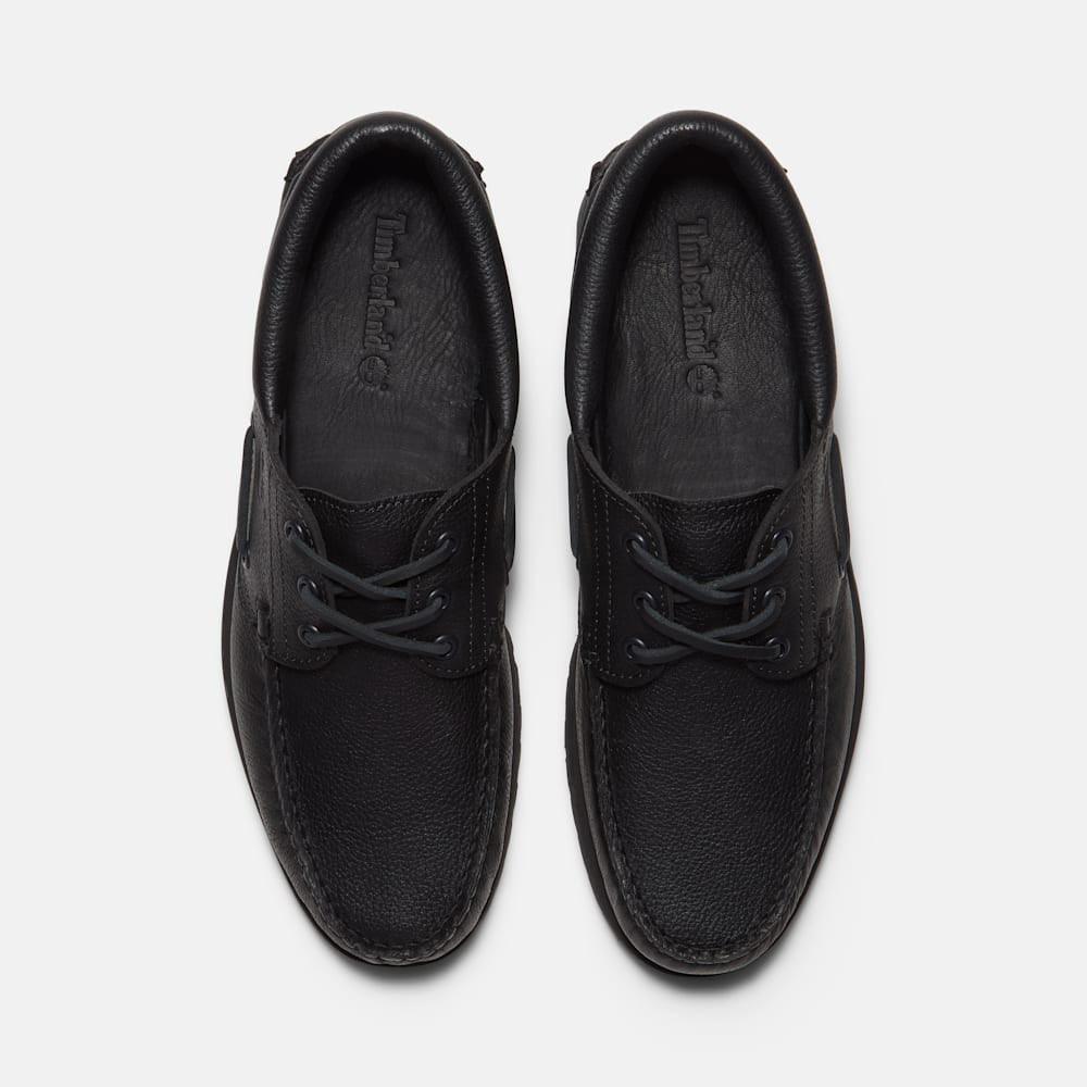 ティンバーランド スリーアイラグハンドソーン ボートシューズ Timberland 3-EYE LUG HANDSEWN BOAT SHOE オールオーバーブラック メンズ シューズ TB0A2PDQANI