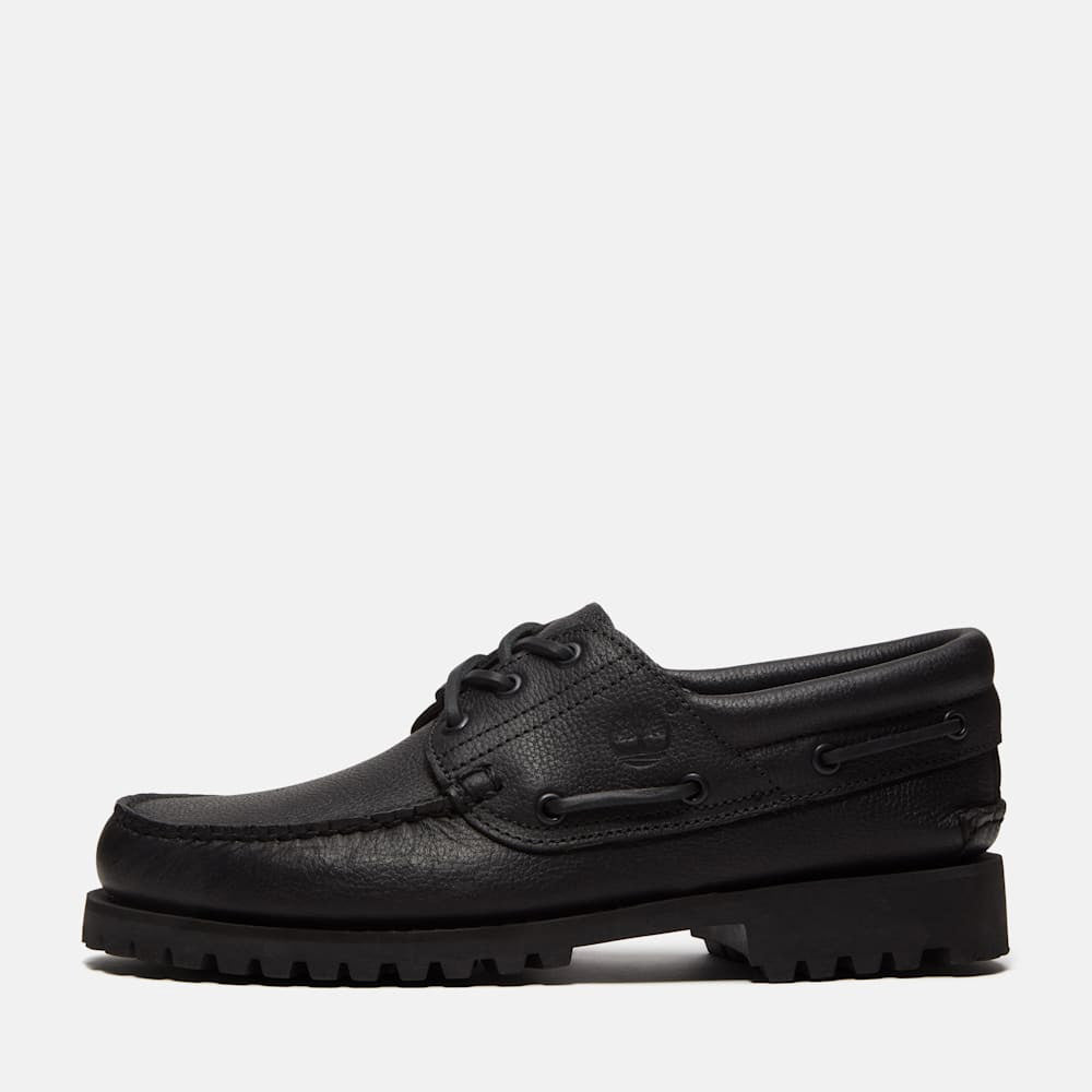 ティンバーランド スリーアイラグハンドソーン ボートシューズ Timberland 3-EYE LUG HANDSEWN BOAT SHOE オールオーバーブラック メンズ シューズ TB0A2PDQANI